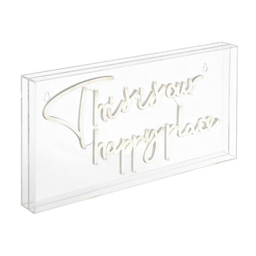 This Is Your Happy Place Contemporary Glam Acrylic Box USB Operated LED Neon Light - JONATHAN Y